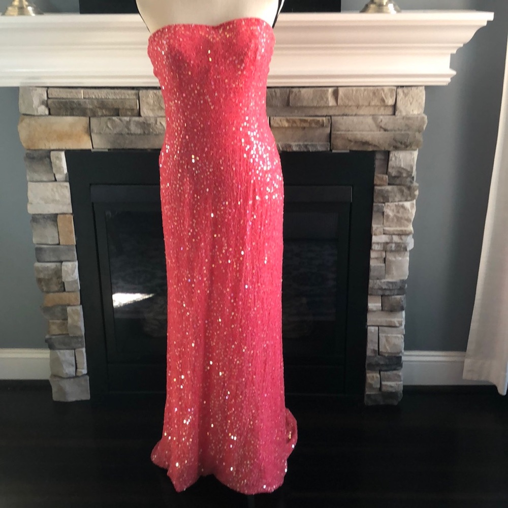 Pink fully sequined formal